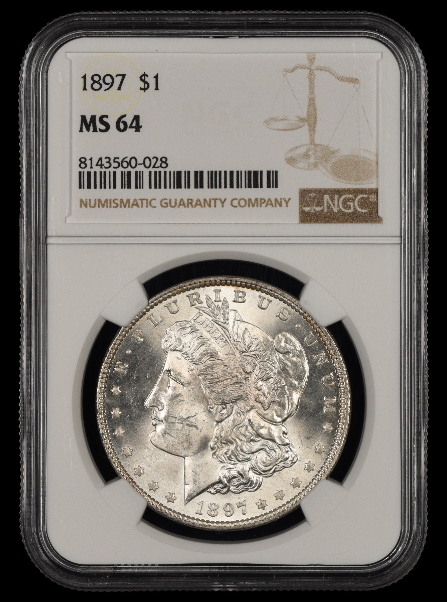1897 $1 NGC MS64 MS64