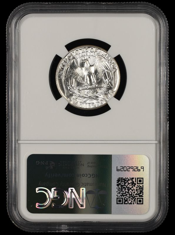 1958 Washington Quarter Type B Reverse Bill Fivaz Signature Label NGC  MS64
