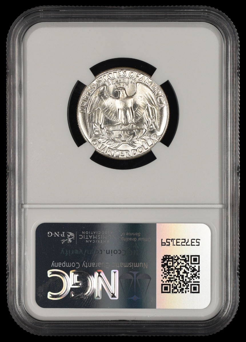 1959 Washington Quarter Type B Reverse Bill Fivaz Signature Label NGC  MS65