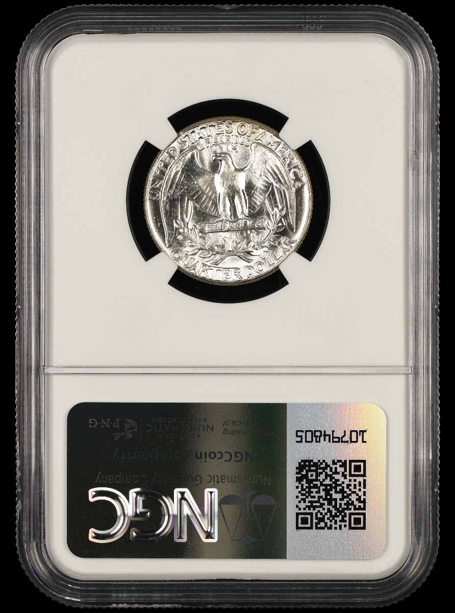 1960 Washington Quarter Type B Reverse Bill Fivaz Signature Label NGC  MS65