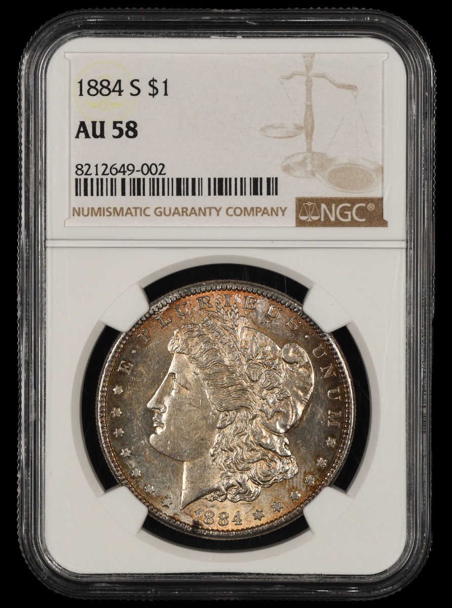 1884 S $1 NGC AU58 AU58