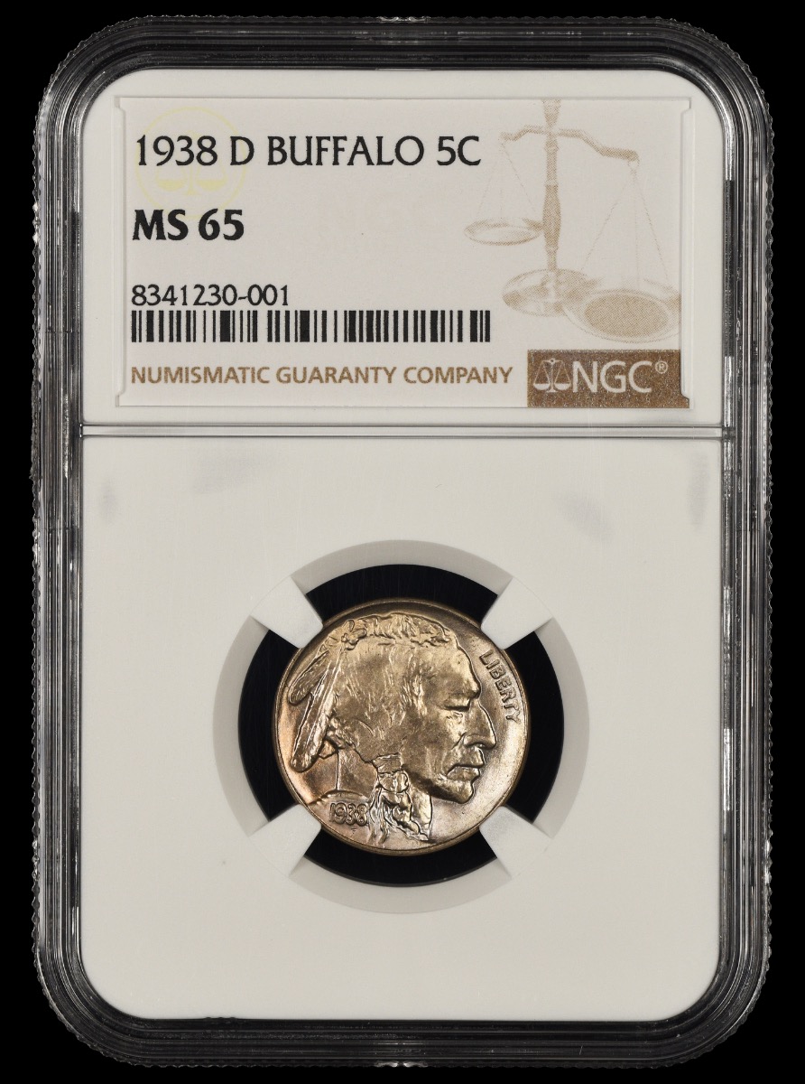 1938 D Buffalo Nickel NGC  MS65