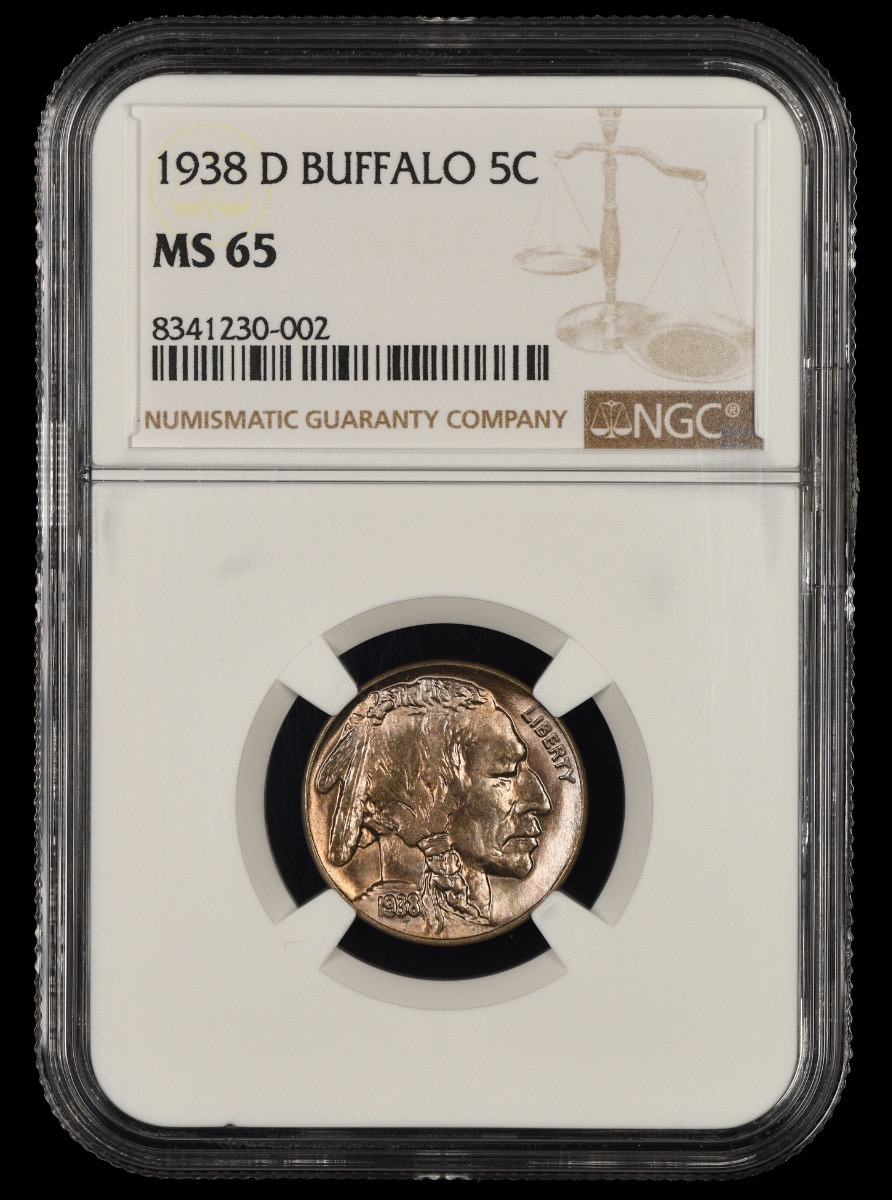 1938 D Buffalo Nickel NGC  MS65
