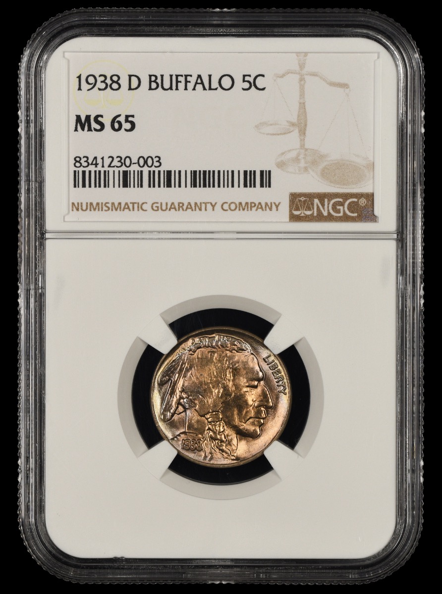 1938 D Buffalo Nickel NGC  MS65