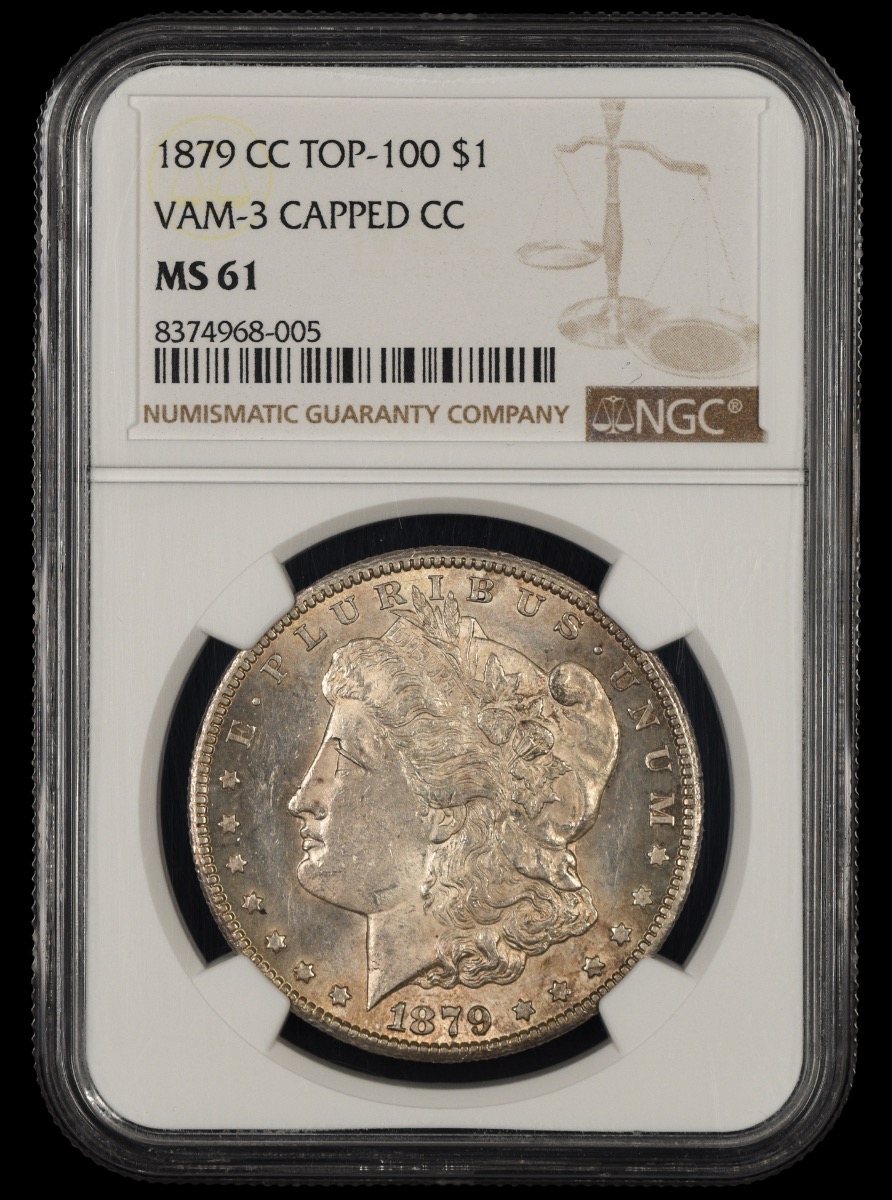 1879 CC $1 NGC MS61 VAM 3 CAPPED CC TOP 100 MS61
