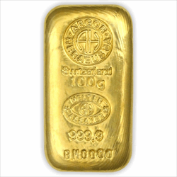 100 GRAM GOLD CAST BAR ARGOR-HERAEUS thumbnail 1