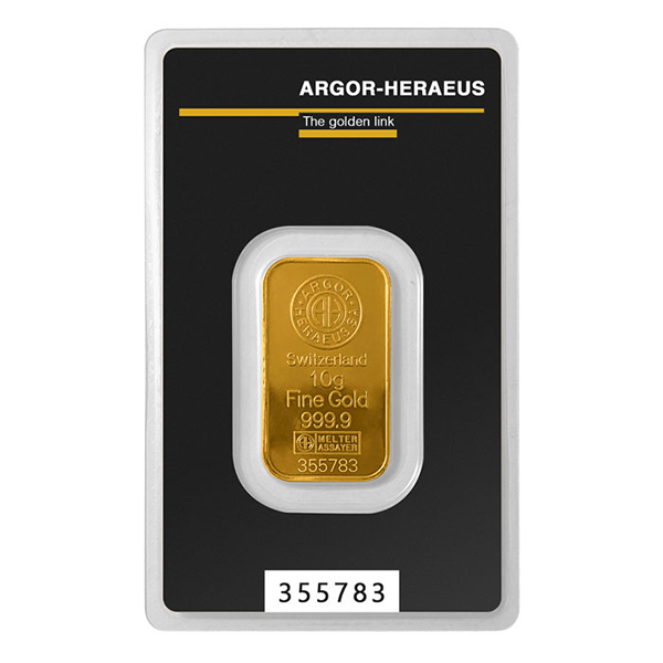10 GRAM GOLD BAR ARGOR-HERAEUS 