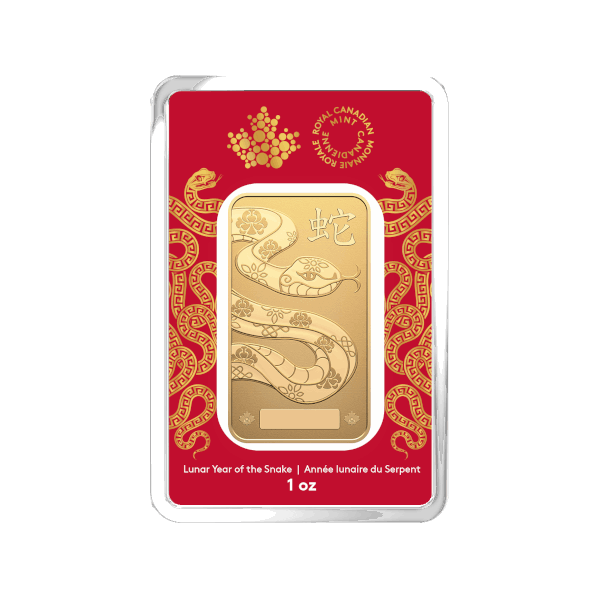 2025 1 OZ GOLD BAR RCM LUNAR SNAKE 