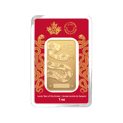 2025 1 OZ GOLD BAR RCM LUNAR SNAKE 