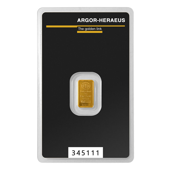1 GRAM GOLD BAR ARGOR-HERAEUS 