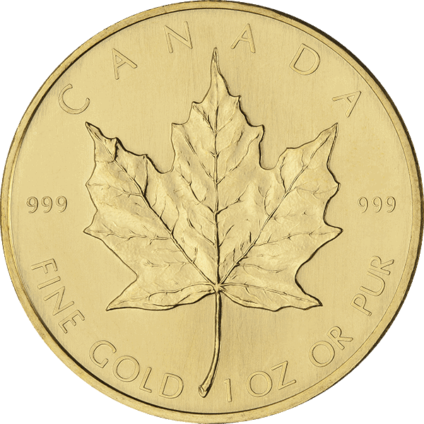 1 OZ CANADIAN GOLD MAPLE LEAF .9999 FINE 