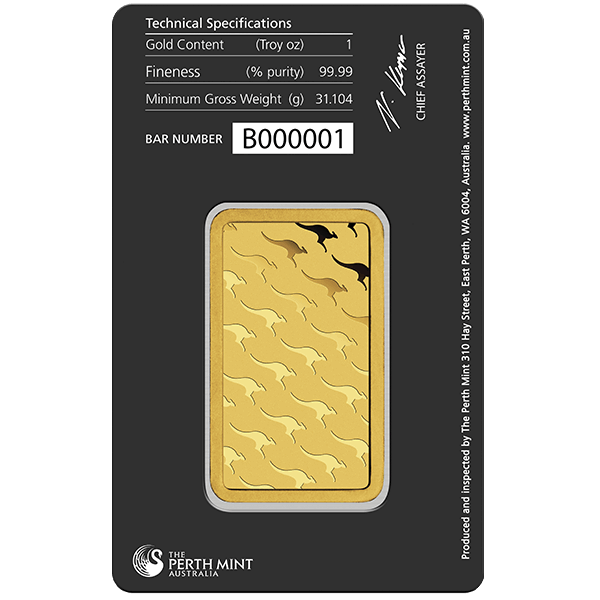 1 OZ GOLD BAR PERTH 