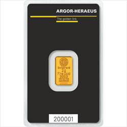 2 GRAM GOLD BAR ARGOR-HERAEUS