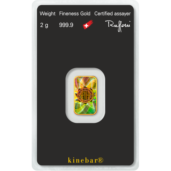 2 GRAM GOLD BAR ARGOR-HERAEUS KINEBAR 1