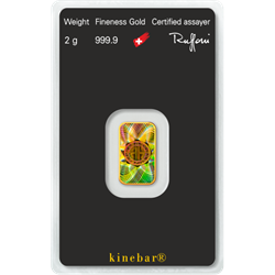 2 GRAM GOLD BAR ARGOR-HERAEUS KINEBAR thumbnail 1