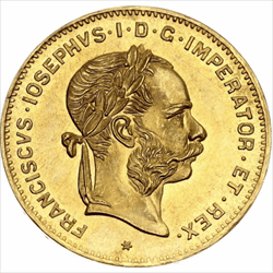 4 FLORIN AUSTRIAN/10 FRANC GOLD COIN thumbnail 1