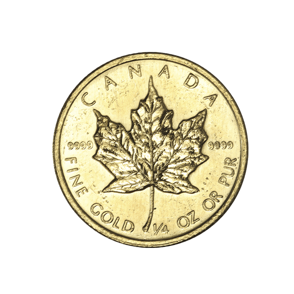 1/4 OZ CANADIAN GOLD MAPLE LEAF - NO PLASTIC 