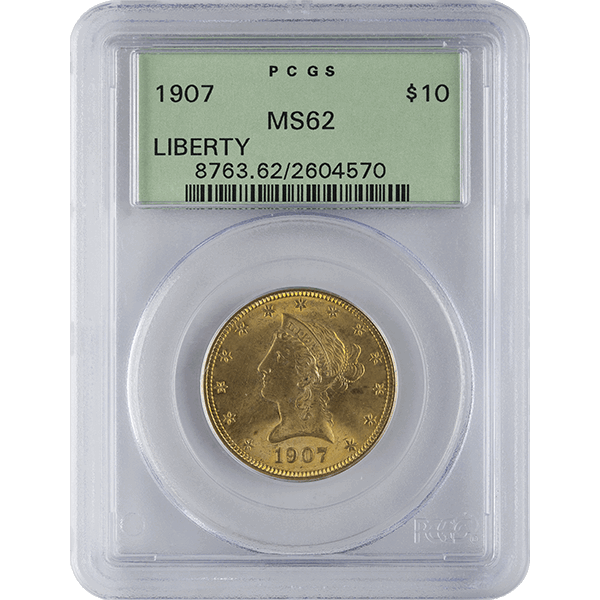 $10 U.S. GOLD LIBERTY PCGS62 