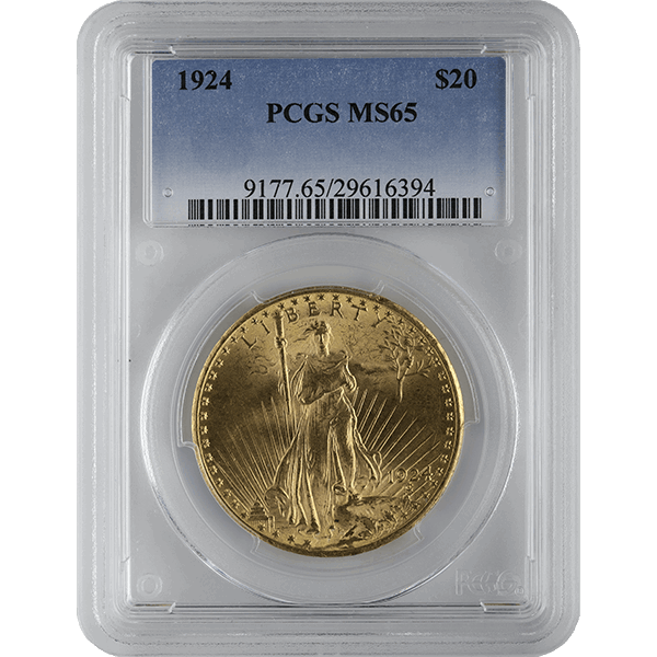 $20 U.S. GOLD SAINT PCGS65 