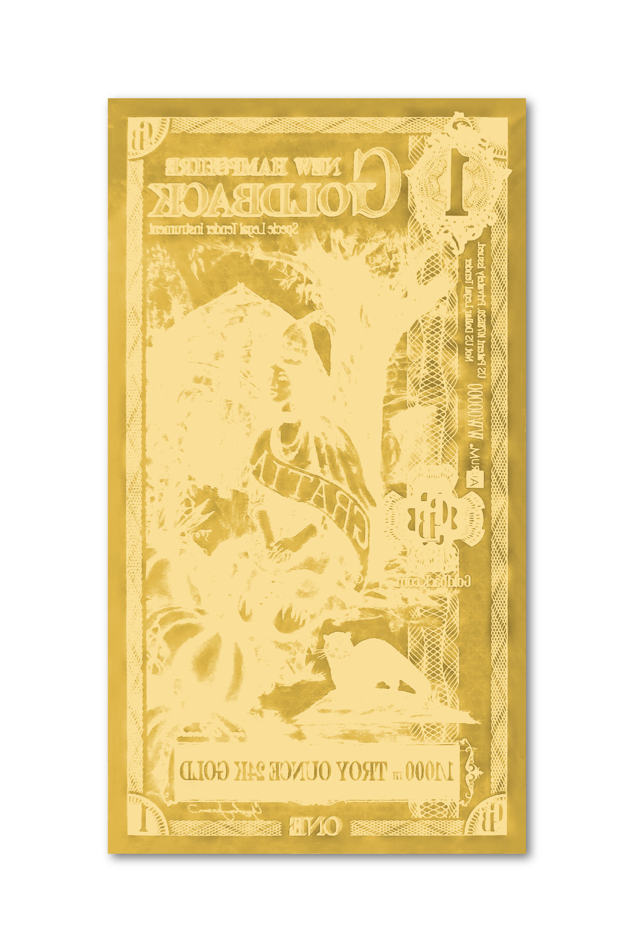 New Hampshire 1 Goldback image 2