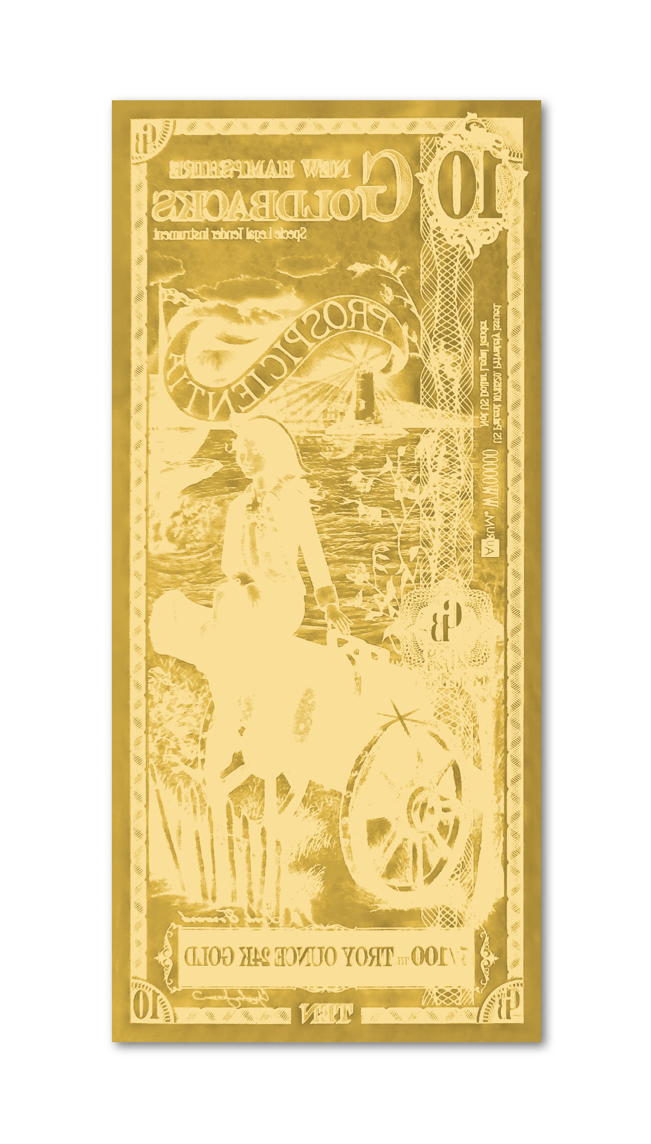New Hampshire 10 Goldback  other side