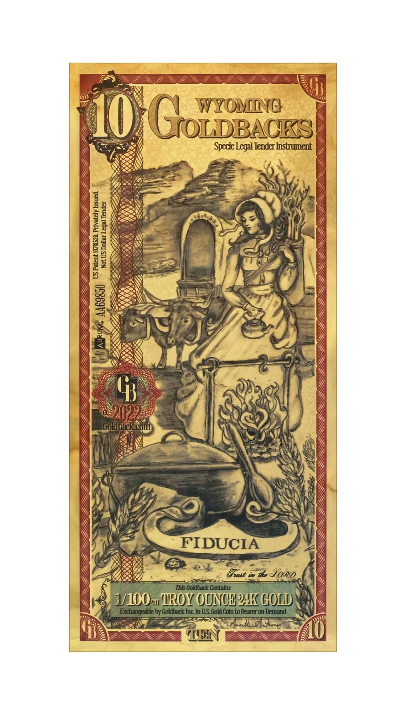 Wyoming 10 Goldback Alpha 