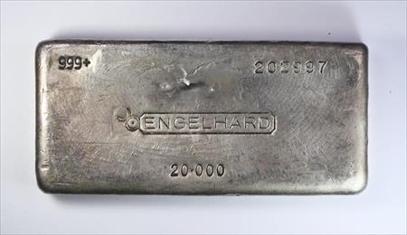 20 oz Engelhard Silver Bar 999+ Bull Logo #202997 