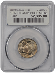 1917-D Buffalo PCGS MS 65