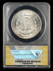 1900 S $1 Struck on Defective Blank ANACS MS62