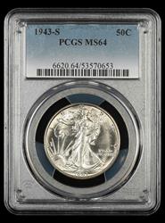 1943 S 50C PCGS MS64
