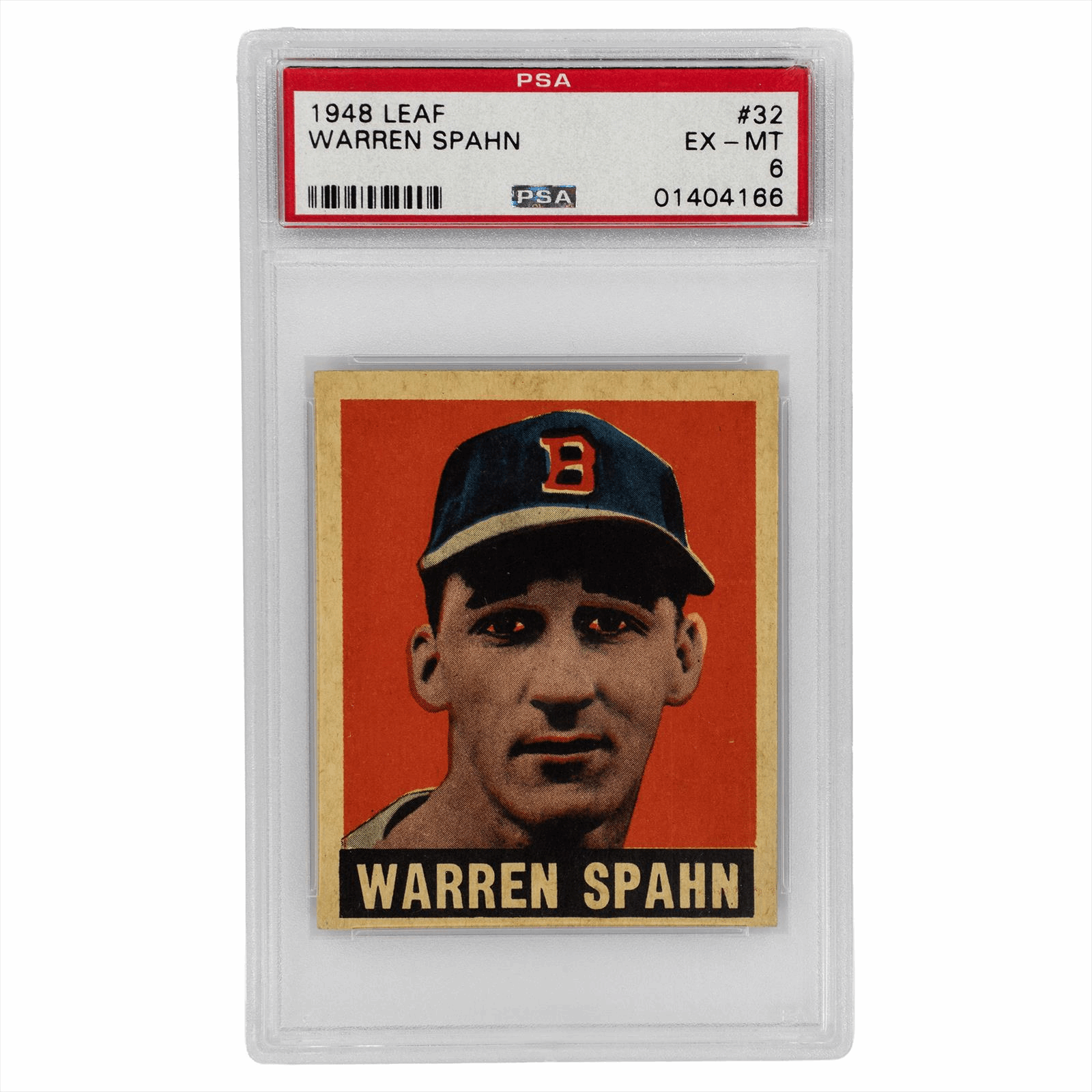 1948 Leaf Warren Spahn #32 PSA EX-MT 6