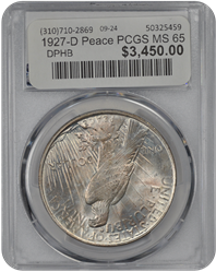 1927-D Peace PCGS MS 65