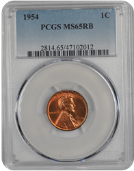 1954 Lincoln PCGS RB 65 