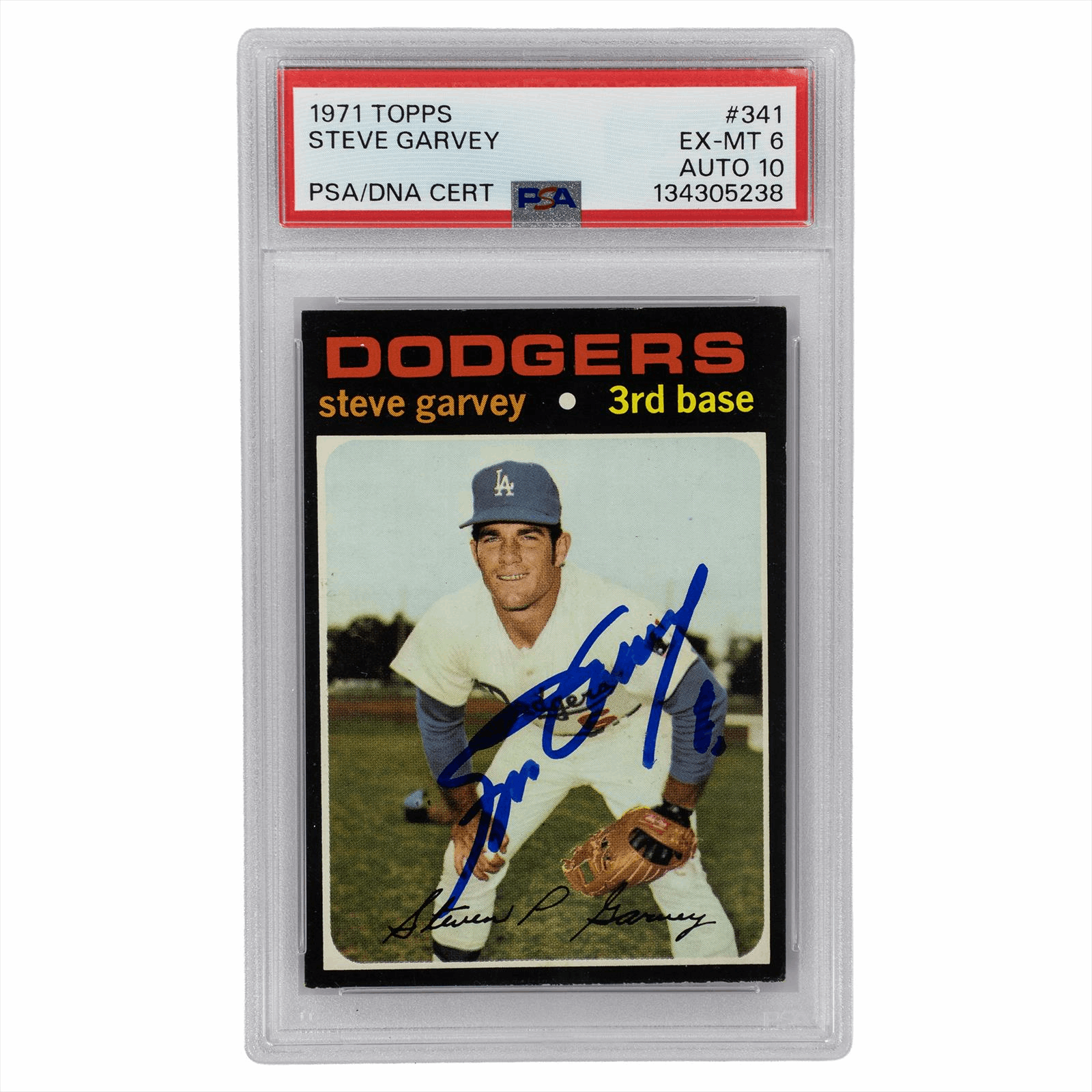 1971 Topps Steve Garvey #341 PSA/DNA EX-MT 6 AUTO 10