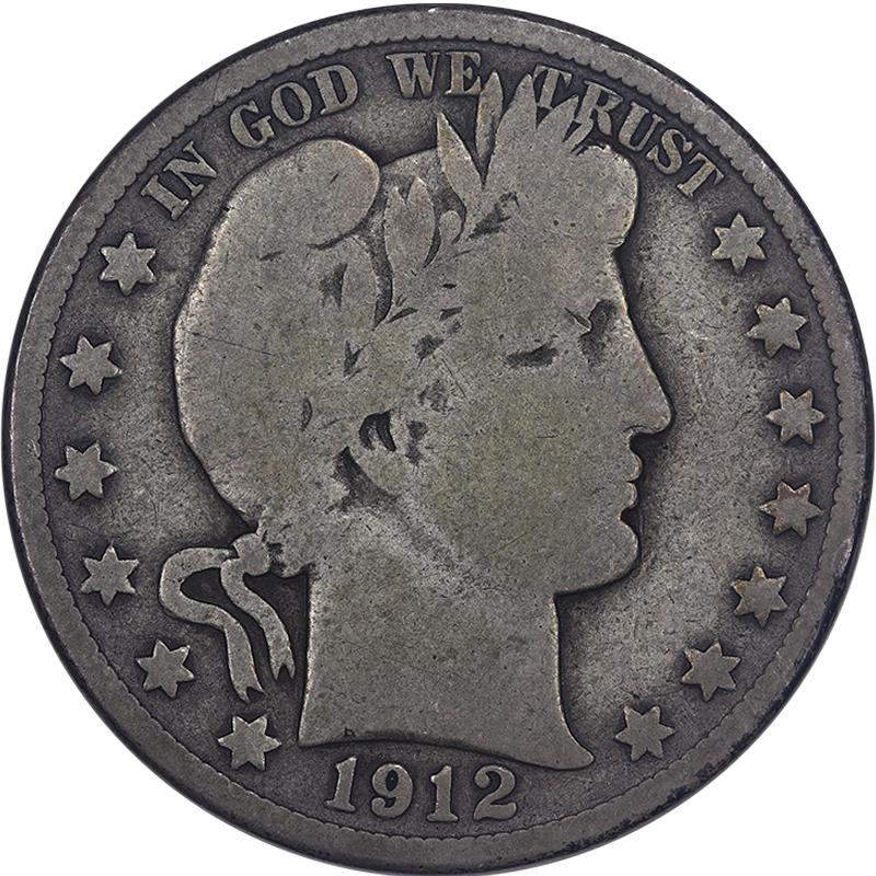 1912-D Barber Half Dollar 50c Raw  Good