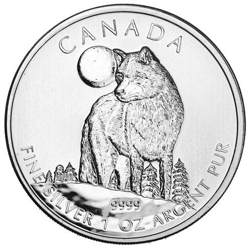 2011 1oz .9999 Silver Canadian Wildlife Series Wolf 