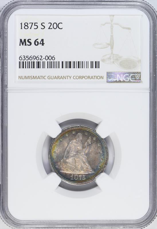 1875-S 20C NGC MS 64