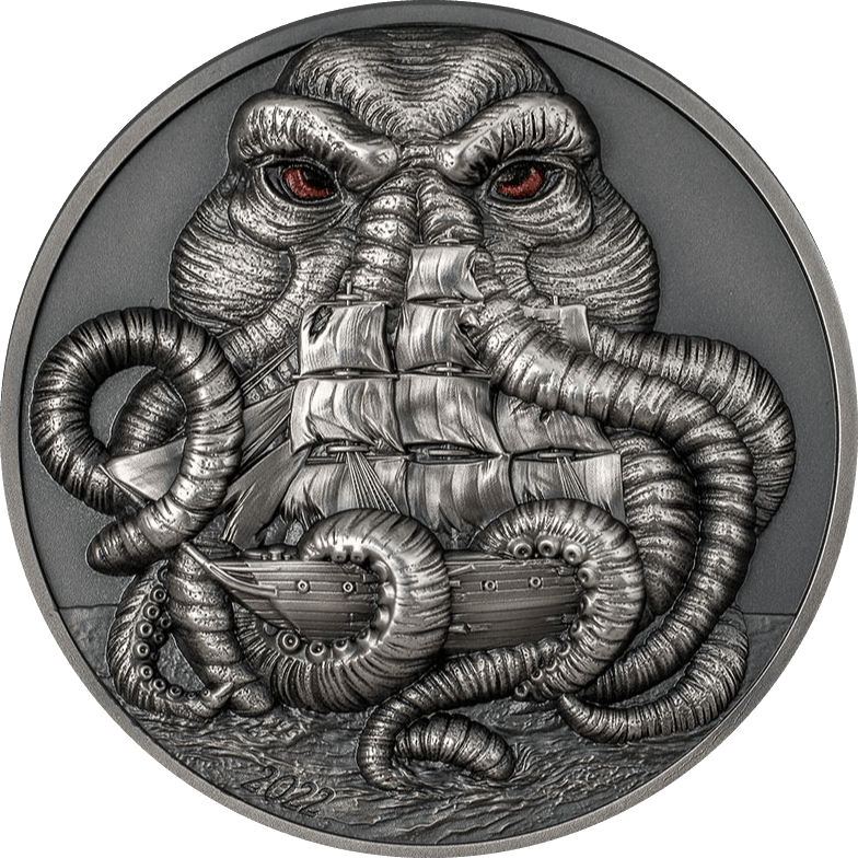 2022 3oz Silver CTHULHU MYTHOS - H.P. Lovecraft Series - Only 750 Minted - CIT 