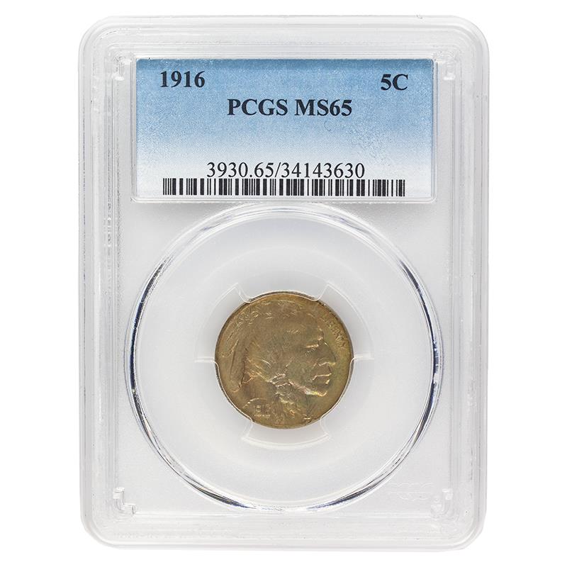 1916 Buffalo Nickel, 5C PCGS MS 65