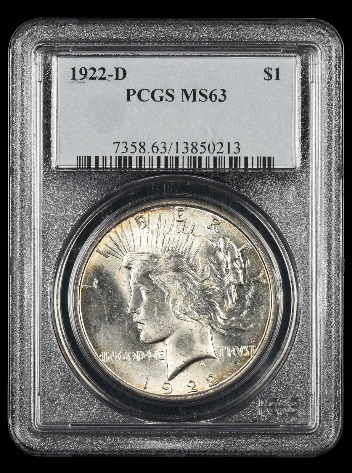 1922-D $1 PCGS MS 63