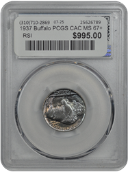 1937 Buffalo PCGS CAC MS 67+