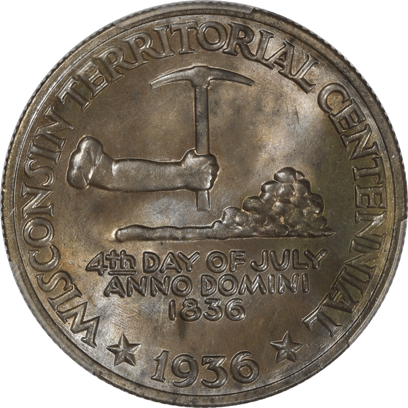 1936 Wisconsin 50C Commem PCGS MS 66 