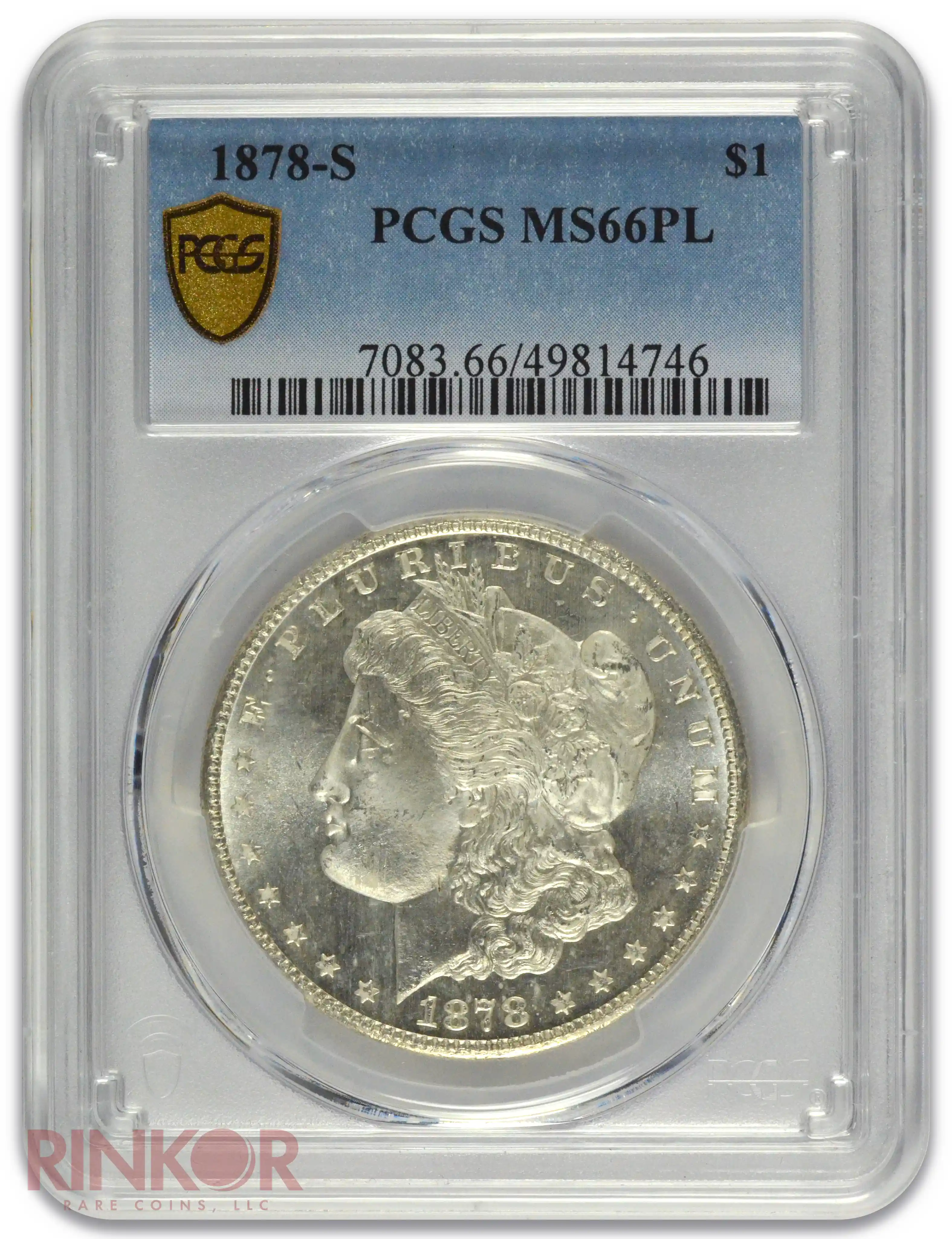 1878-S $1 PCGS MS 66 PL