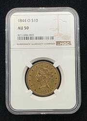 1844-O Liberty Head NGC AU50 