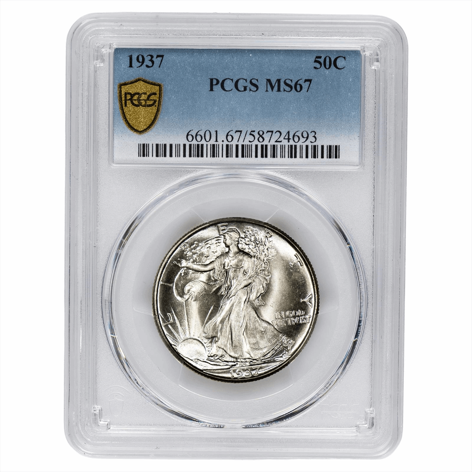 1937 Walking Liberty Half Dollar 50C PCGS MS 67