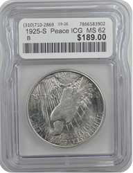 1925-S  Peace ICG  MS 62