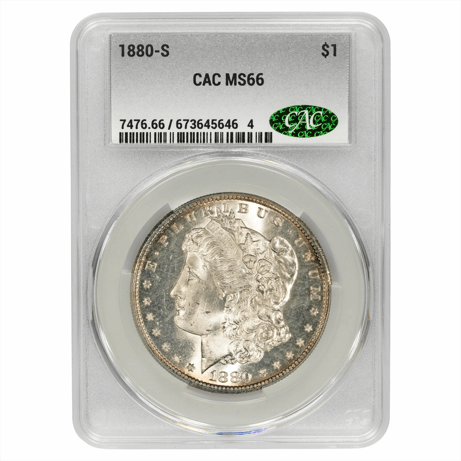 1884年 O モルガン銀貨 - 認定済み - 未使用 - トーン 1884-CC