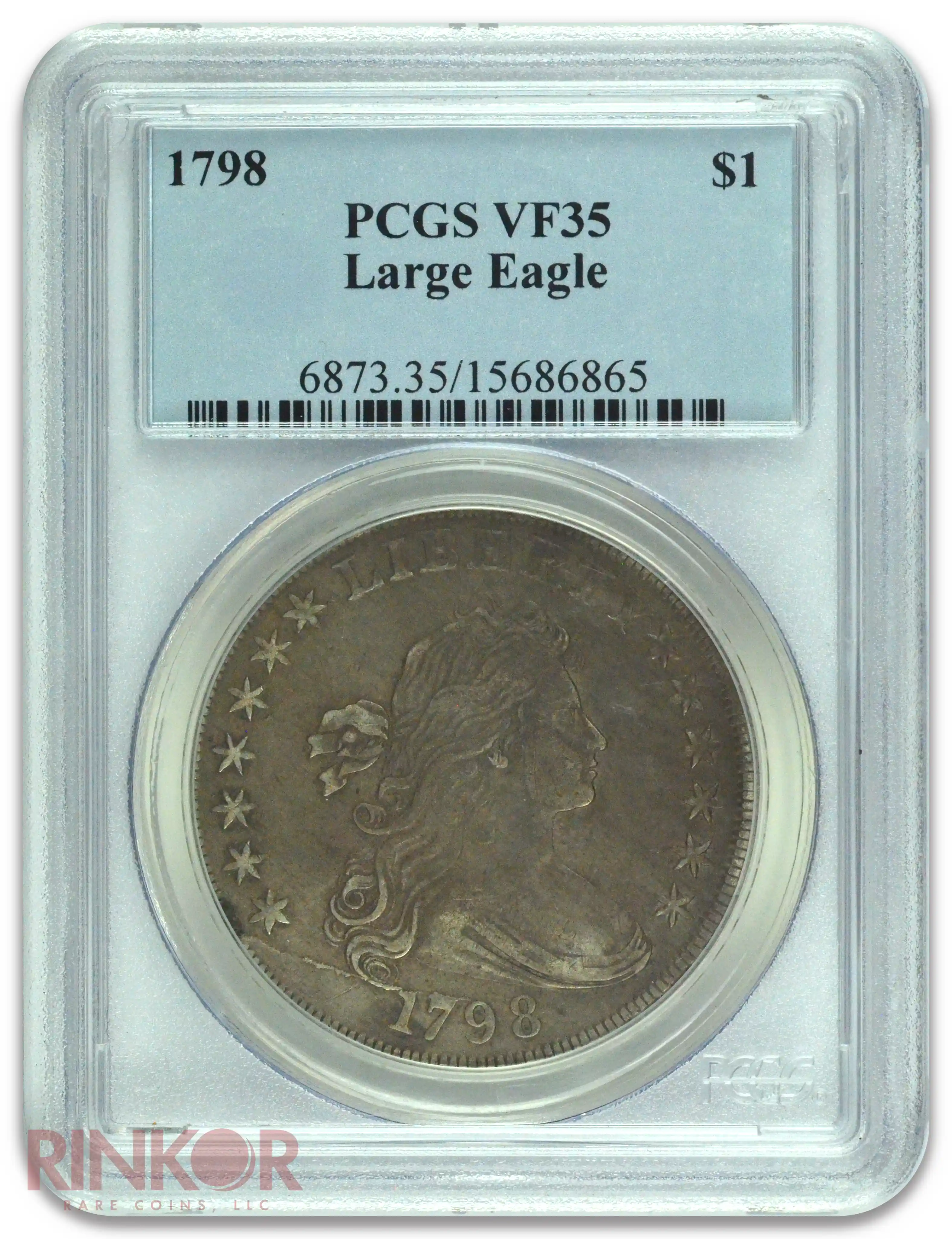 1798 $1 Large Eagle Draped Bust Dollar PCGS VF-35
