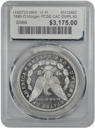 1880-O Morgan PCGS CAC DMPL 63 