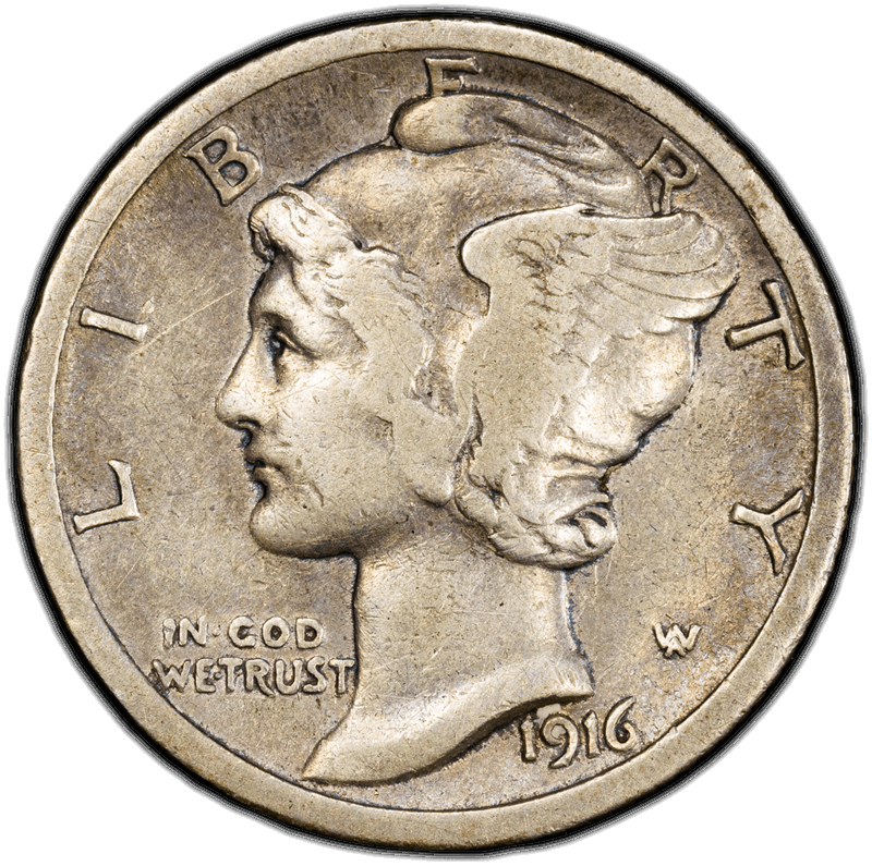 1916-D 10C PCGS VF-20
